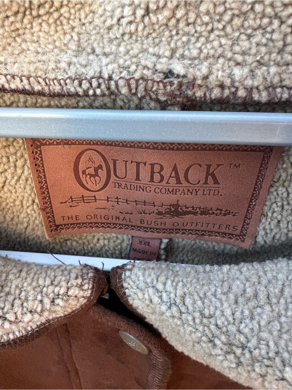 Outback Trading Company Brown Faux Suede Shearling-Trim Jacket - Picture 2 of 7